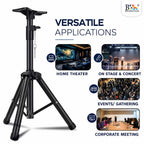 BROLAVIYA® Universal Speaker Stand, Height Adjustable Tripod Speaker Stands with Mounting Plate, Heavy Duty Metal for PA Speakers, Studio Monitors, DJ Equipment, Home Theater & Events