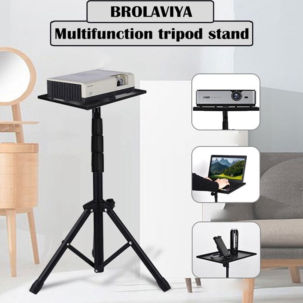 BROLAVIYA® Multi-Purpose Projector Tripod Stand, Laptop / Mobile Stand, 180 Degree Angles with Adjustable Height, Perfect for Projector, Office, Home, Stage or Studio