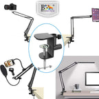 BROLAVIYA® Large Desk Base Clamp Mount for Microphone Boom Scissor Arm, Table C Clip for Articulating Arm Stand Or Mic Stand Fits Up to 2.36 Inch 6 CM Thickness