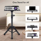 BROLAVIYA® Heavy-Duty Adjustable Floor Projector and Speaker Stand with Portable Folding Design, Heavy-Duty Black Base & Non-Slip Feet for Theater, PA Systems, Live Events, Studios