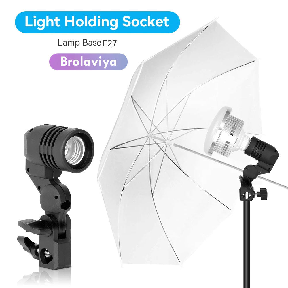 BROLAVIYA® E27 Single Head Bulb Holder Socket Flash Umbrella Bracket Photo Lighting Bulb Holder For Photography Studio Accessories