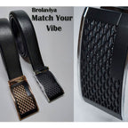 BROLAVIYA® Universal Adjustable Automatic Ratchet Buckle Belt, Length 110 CM, Silver Grill - Image 5