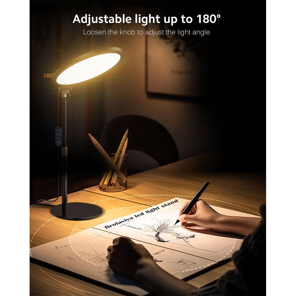 BROLAVIYA® Full Screen Fill Slab Key Light Stand with Mobile Phone Holder, 1/4" Head Compa - Image 3
