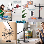 BROLAVIYA® Overhead Video Floor Stand with Full Screen Fill 11 inch LED Video Light with R - Image 3