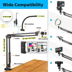 BROLAVIYA® Overhead Video Mobile Stand with 10 Inch Ring Light, Metal Arm, 1/4" Ball Head  - Image 6