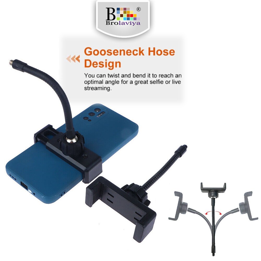 BROLAVIYA® 2 Pcs Flexible Hose Mobile Phone Gooseneck Clip with 1/4 Male Thread For LED Ri - Image 3