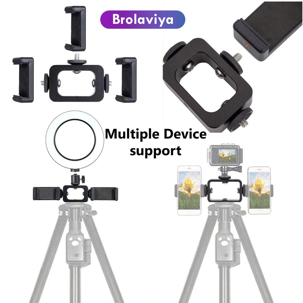 BROLAVIYA® 3 in 1 Holder Head Mount Metal Bracket with 1/4 Adapter Holder for Live Broadca - Image 3