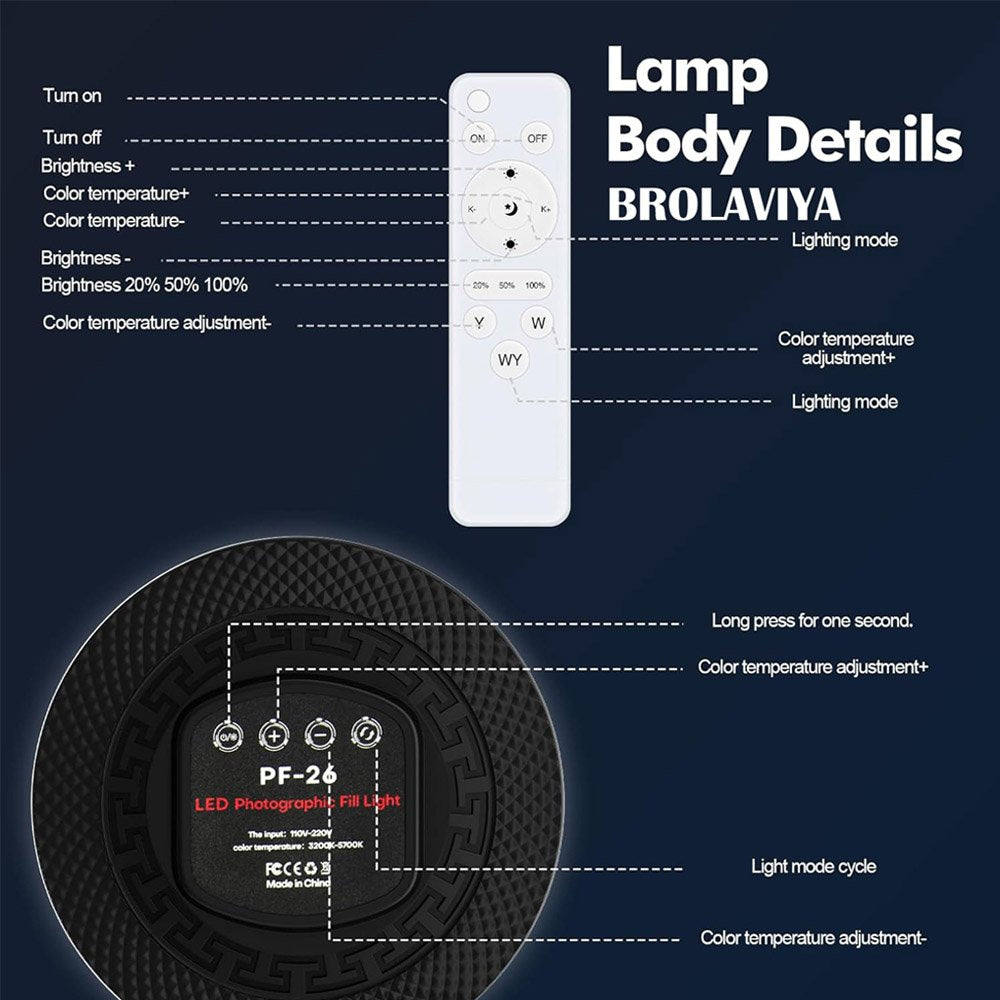 BROLAVIYA® Full Screen Fill 10 inch Ring Light with Remote Control and Metal Body Stand, 1 - Image 4