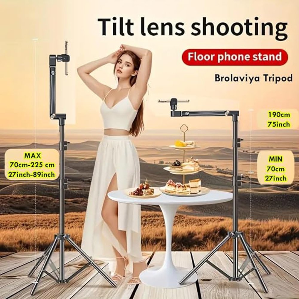 (Renewed) BROLAVIYA® Professional Photography Tripod, 360 Degree Gimbal Head, 225cm Height - Image 3