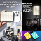 BROLAVIYA® Magnetic Full RGB Color LED Video Light, 1800mAh Rechargeable, Adjustable Brigh - Image 3