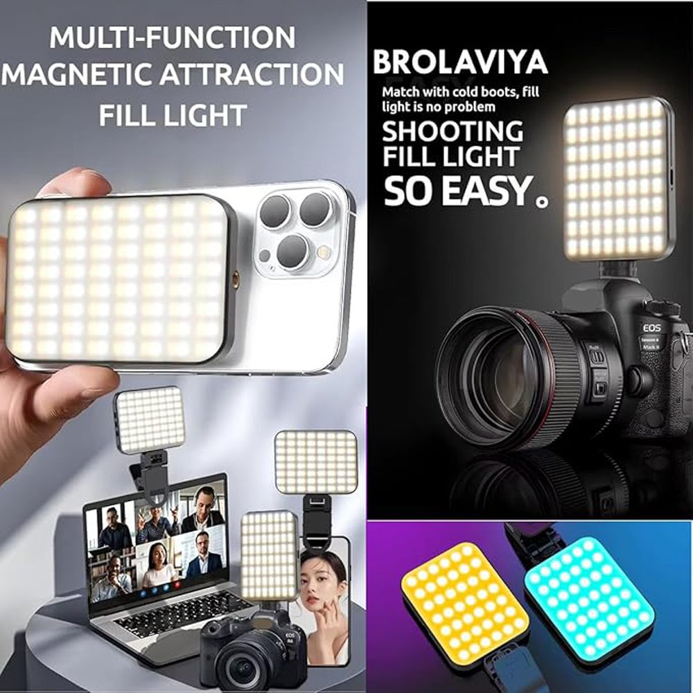 BROLAVIYA® Magnetic Full RGB Color LED Video Light, 1800mAh Rechargeable, Adjustable Brigh - Image 3