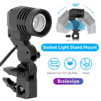 BROLAVIYA® E27 Single Head Bulb Holder Socket Flash Umbrella Bracket Photo Lighting Bulb H - Image 3