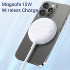 BROLAVIYA® 15W Wireless Charger with Pop-Up Stand for iPhone 17/16/15/13/12/11 Series, Qi-Certified, Type C Cable, White