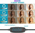 (Renewed) BROLAVIYA® 6 Inch LED Ring Light, 3 Level Brightness Dimmable with Flexible Wire, 360 Knob and Mobile Bracket