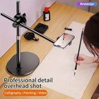 BROLAVIYA® Overhead Video Floor Stand with 6 inch Ring Light, Premium Metal Body, 1/4" Hea - Image 3