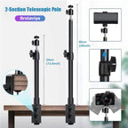 BROLAVIYA® Desk Stand with 1/4″ Screw Mount, Adjustable Desktop Mount for Mobile, Ring Light, Camera, Webcam & LED Video Light, 360° Ball Head, Metal Table Clamp Stand for Live Streaming & Recording