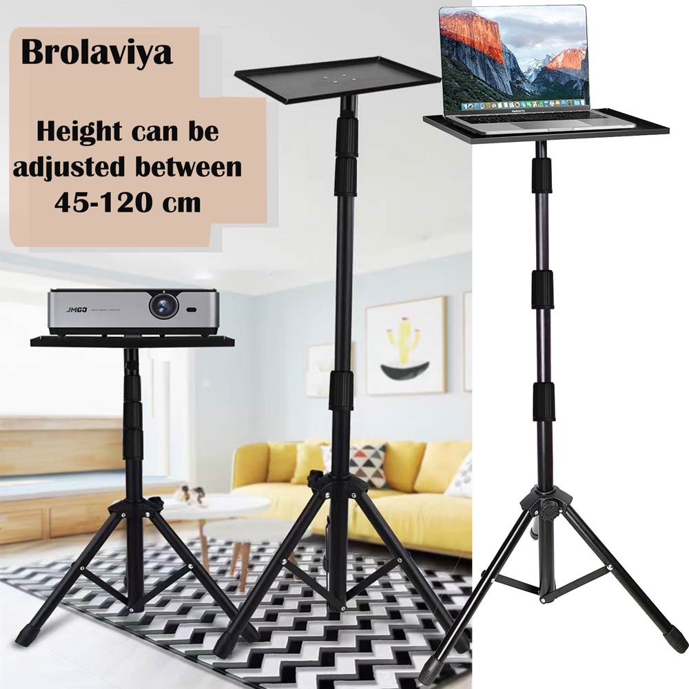 BROLAVIYA® Projector Tripod Stand, Laptop Stand, Adjustable Height, Perfect for Multi-Purpose Stand For Projector, Home, Stage or Studio, Office
