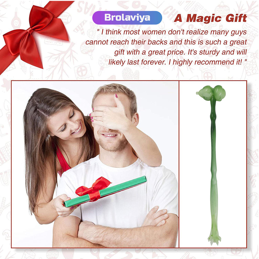 BROLAVIYA® 2 in 1 Hammer Shape Manually Massage Stick, Knock Base Massager with Back Scratcher For Troublesome Itchy Spots and Relief ( 2 Pack )