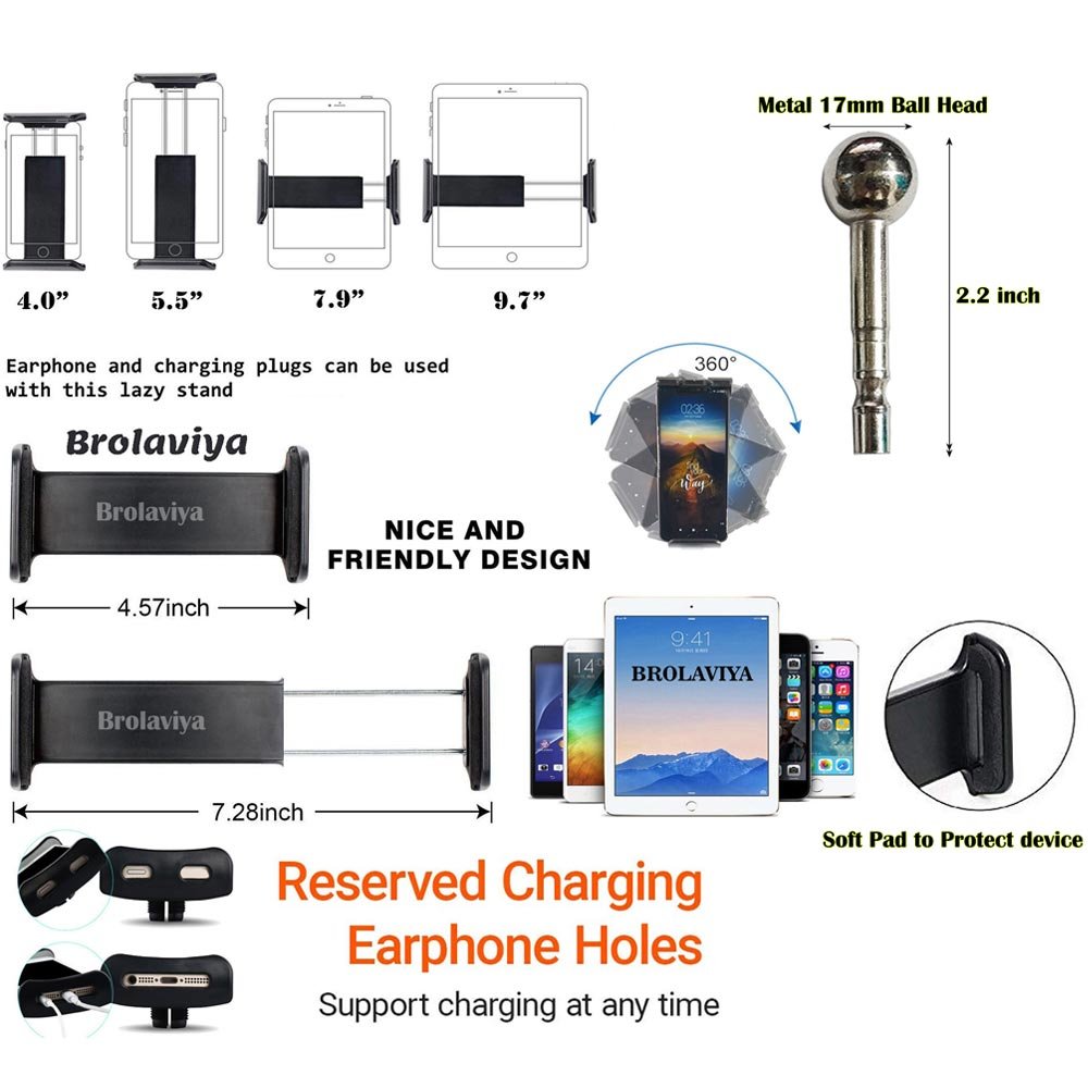 BROLAVIYA® Bracket for Mobile/Tablet and Ball Head, for to Convert Your Microphone Suspens - Image 5