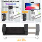 BROLAVIYA® 2 Pack Mobile Phone Holder Mount with 1/4″ Screw, Adjustable 55–85mm Smartphone Clamp, Tripod & Stand Compatible, Universal Phone Holder for Video Recording, Live Streaming & Photography