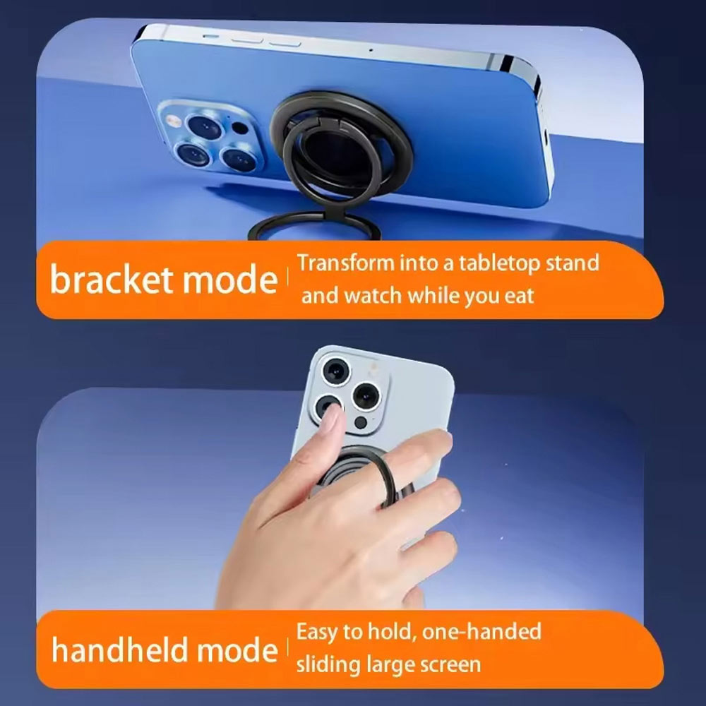 BROLAVIYA® Magnetic Phone Ring Holder for MagSafe, 360° Rotation Dual-Hinge Finger Grip Stand, Kickstand Compatible with iPhone 16 17 Pro Max