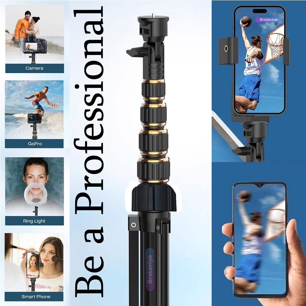 BROLAVIYA® Multi-Function Mobile Phone Live Broadcast Tripod Stand Dual use Tripod and Sel - Image 2