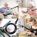 (Renewed) BROLAVIYA® 5X Magnifying Glass with LED Light and Stand, 3 Color Modes Dimmable, - Image 4