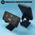 BROLAVIYA® Metal Body Mobile Stand, Cradle, Holder, Stand For Office Desk, Fits for Smartphones / Tablets 4 - 9.7 Inch Black (2 Pack)