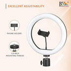 (Renewed) BROLAVIYA® 6 Inch LED Ring Light, 3 Level Brightness Dimmable with Flexible Wire, 360 Knob and Mobile Bracket