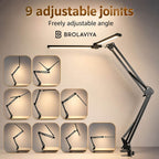 BROLAVIYA® Architect Double Head LED Desk Lamp Overhead Light, 3 Color Mode, 10 Levels Dimmable Brightness, Metal Body, Eye Protection Desk Light for Office, Study, Reading, Computer Workstation