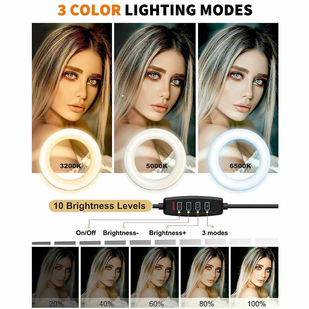 BROLAVIYA® Upgraded No Shadow Overhead Video Mobile Stand with 10 inch Selfie Ring Light,  - Image 6