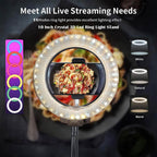 BROLAVIYA® Overhead Video Mobile Stand, Crystal 3D LED 10 Inch RGB Ring Light, 2 Way Base  - Image 5