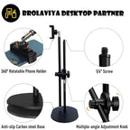 (Renewed) BROLAVIYA® Overhead Video Floor Stand, Premium Metal Body, 1/4" Head For Webcam, - Image 7