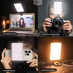 BROLAVIYA® Two-Sided Selfie Light 129 Beams 2000mAh CRI 96+ Rechargeable Cell Phone Fill L - Image 2
