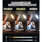 BROLAVIYA® Full Screen Fill Slab Key Light Stand with Mobile Phone Holder, 1/4" Head Compa - Image 4