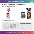 BROLAVIYA® Magnetic RGB Video Rechargeable Light Pocket LED Fill Light 2500K-7000K Dimmabl - Image 4