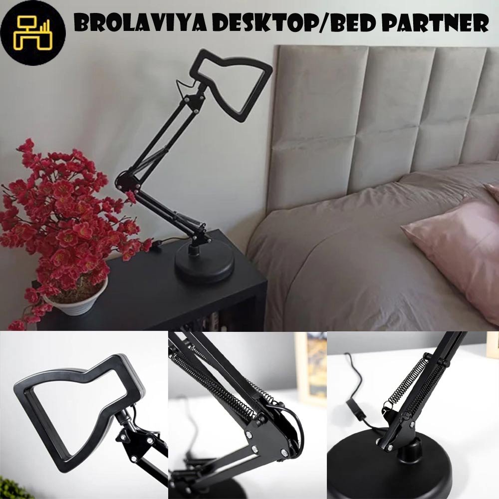 BROLAVIYA® Heavy Base Tabletop LED Desk Lamp Light with Metal Arm Table Lamp Stand, 3 Ligh - Image 2