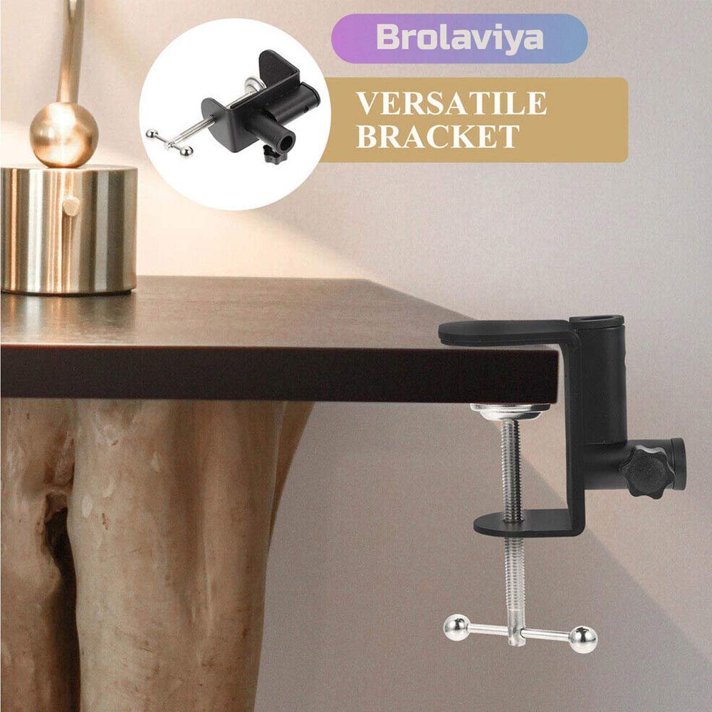 (Renewed) BROLAVIYA® Large Desk Base Clamp Mount for Microphone Boom Scissor Arm, Table C  - Image 4