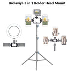 BROLAVIYA® 3 in 1 Holder Head Mount Metal Bracket with 1/4 Adapter Holder for Live Broadca - Image 4