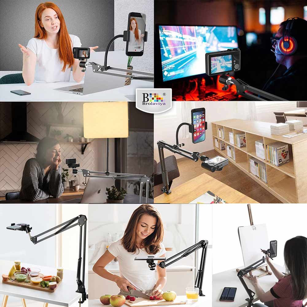 (Renewed) BROLAVIYA® Overhead Video Mobile Stand with 11 Inch Video LED Light 2700 to 5500 - Image 3
