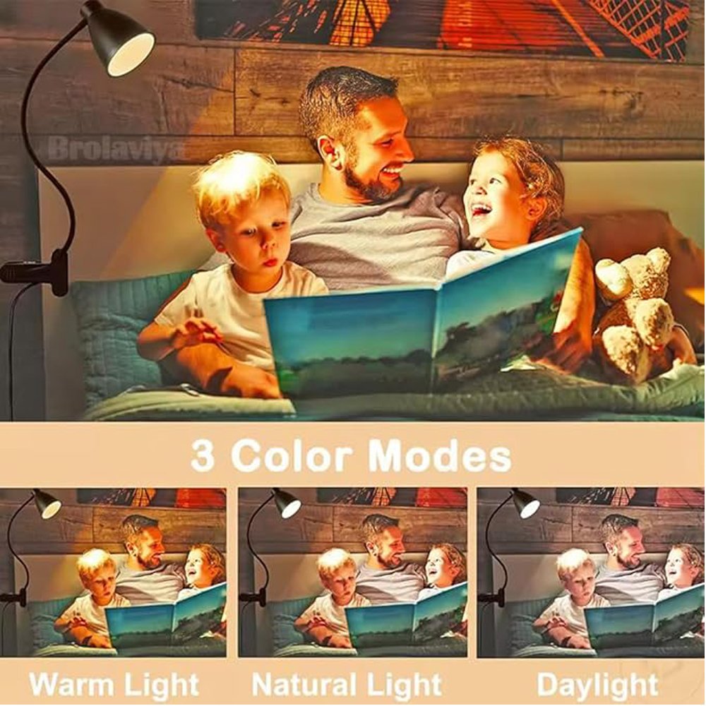 BROLAVIYA® 10W LED Reading Desk Light Lamp with USB Powered, 38 LEDs, Gooseneck Clip Metal - Image 4