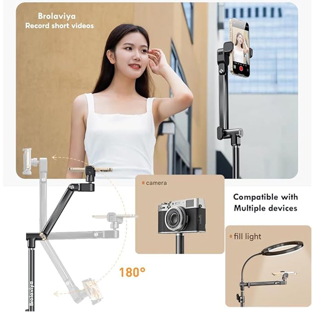 (Renewed) BROLAVIYA® Professional Photography Tripod, 360 Degree Gimbal Head, 225cm Height - Image 4
