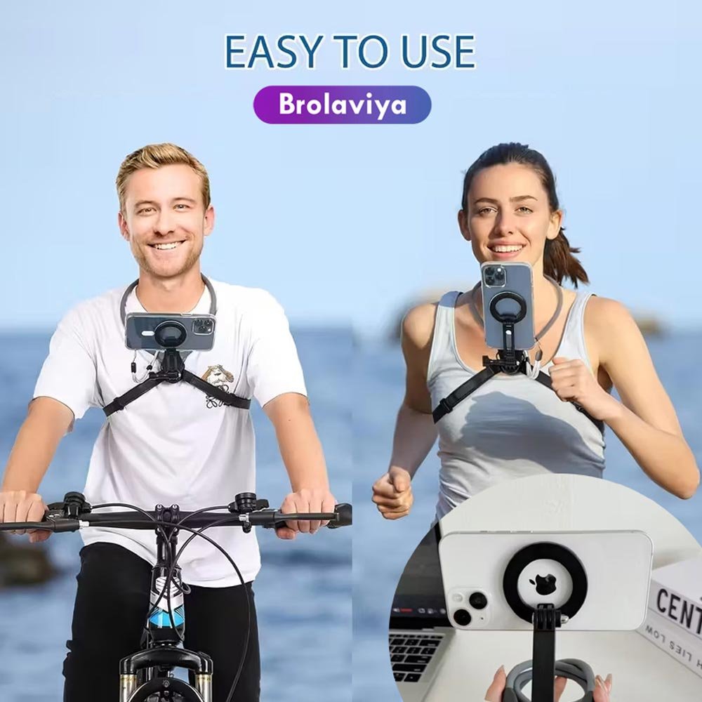 BROLAVIYA® Premium Magnetic Neck Phone Holder, Adjustable & Flexible Gooseneck Mount for H - Image 3