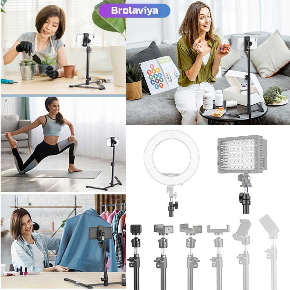 (Renewed) BROLAVIYA® Overhead Video Mobile Metal Desktop Stand with 1/4" Male Adaptor For  - Image 4