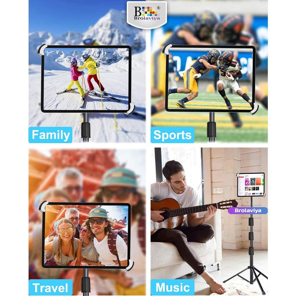 (Renewed) BROLAVIYA® Tripod Stand For All Tablet 9.5-14.5 Diagonal Inches - Image 3