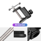 BROLAVIYA® Desk Base Clamp Mount for Microphone Boom Scissor Arm, Table C Clip for Articulating Arm Stand Or Mic Stand Fits Up to 1.77 inch 4.5 cm Thickness