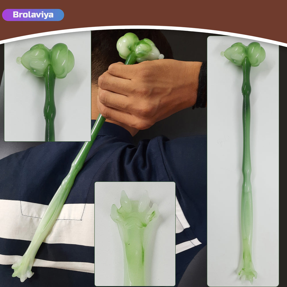 BROLAVIYA® 2 in 1 Hammer Shape Manually Massage Stick, Knock Base Massager with Back Scratcher For Troublesome Itchy Spots and Relief ( 2 Pack )
