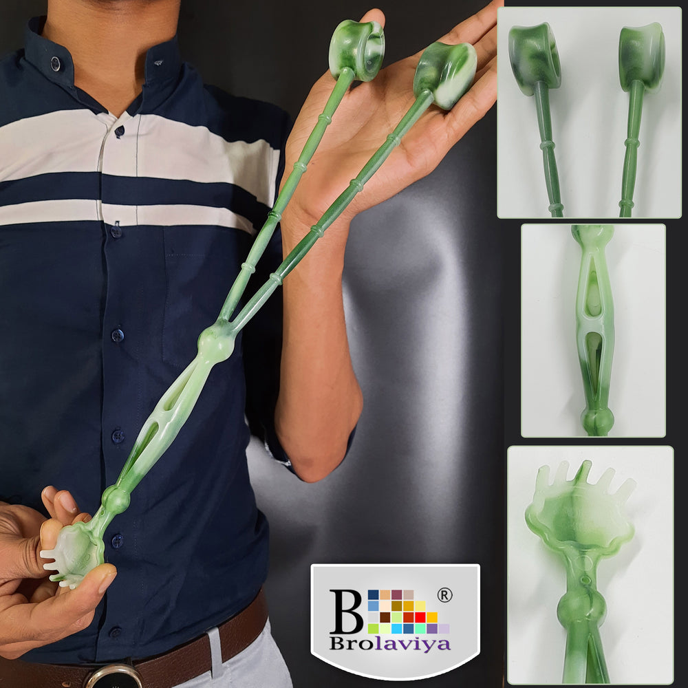 BROLAVIYA® 2 in 1 Fortune Fish Shape Manually Massage Stick, Knock Base Massager with Back Scratcher For Troublesome Itchy Spots and Relief ( 2 Pack )