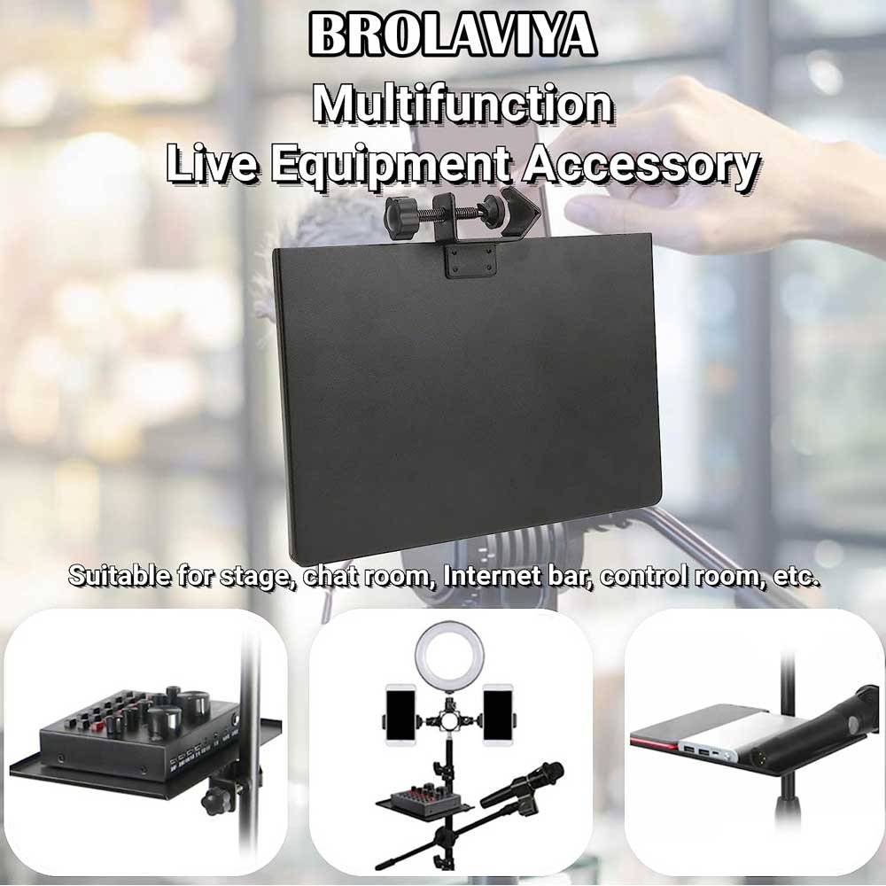 (Renewed) BROLAVIYA® Microphone Stand Shelf Adjustable Metal Tray Holder, Compatible with  - Image 4