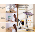 BROLAVIYA® Desk Mount Adjustable Multi Angle Long Arm Stand for Phone and Tablets 4-11 Inch, for Live Streaming, Online Learning, Overhead Drawing